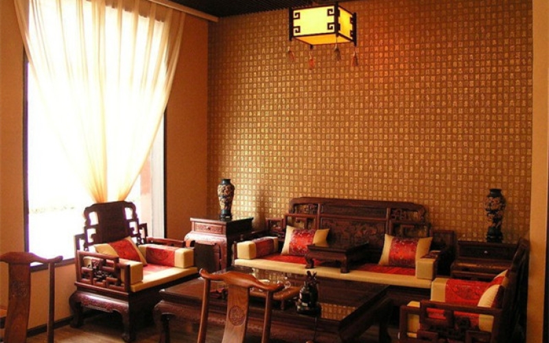 感激山东王老板家中的红酸枝家具图片